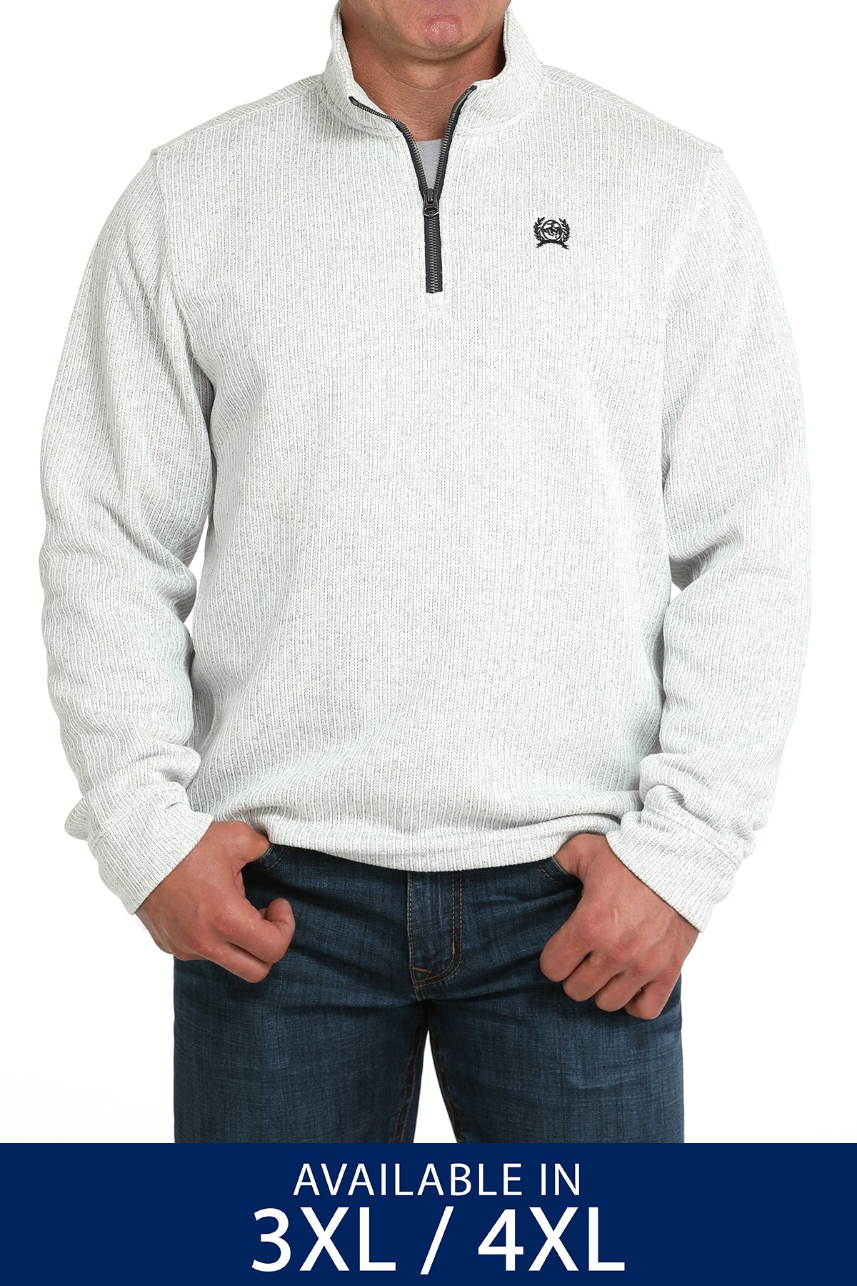 Cinch Men's Grey 1/4 Zip Pullover Sweater