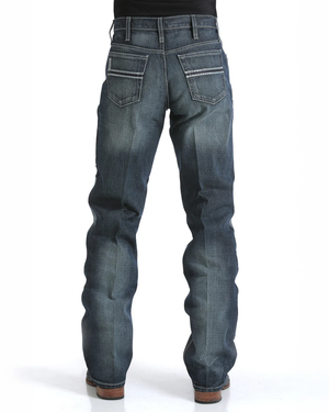 Blue jeans on a white background