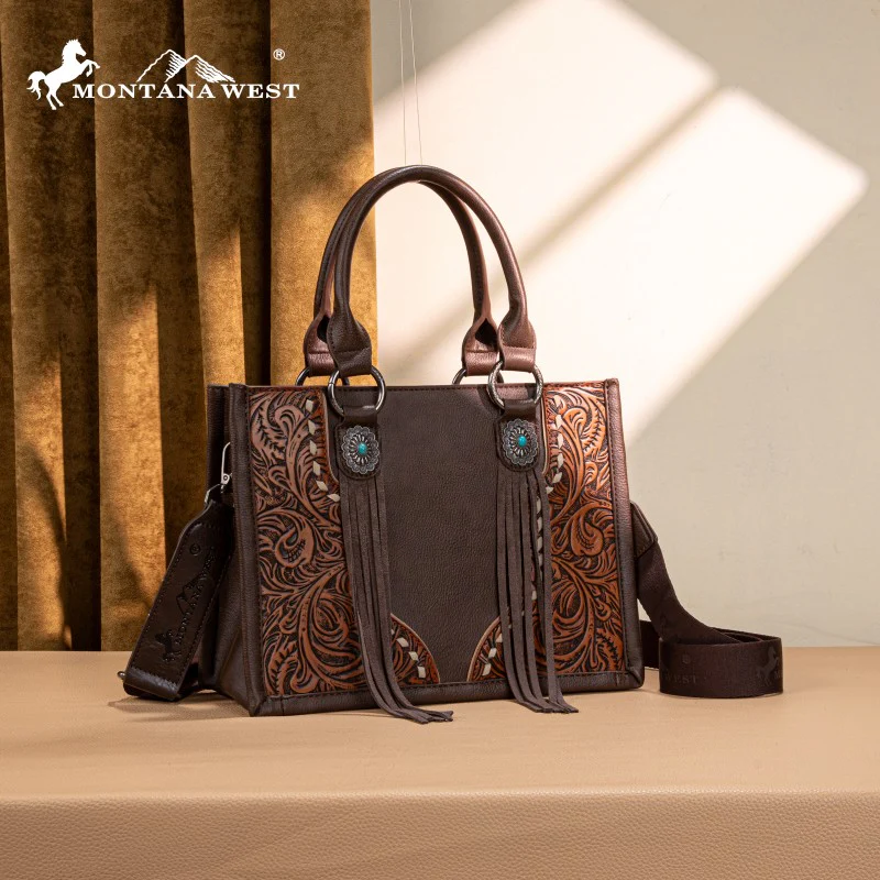 Tooled Concho Tote/Crossbody