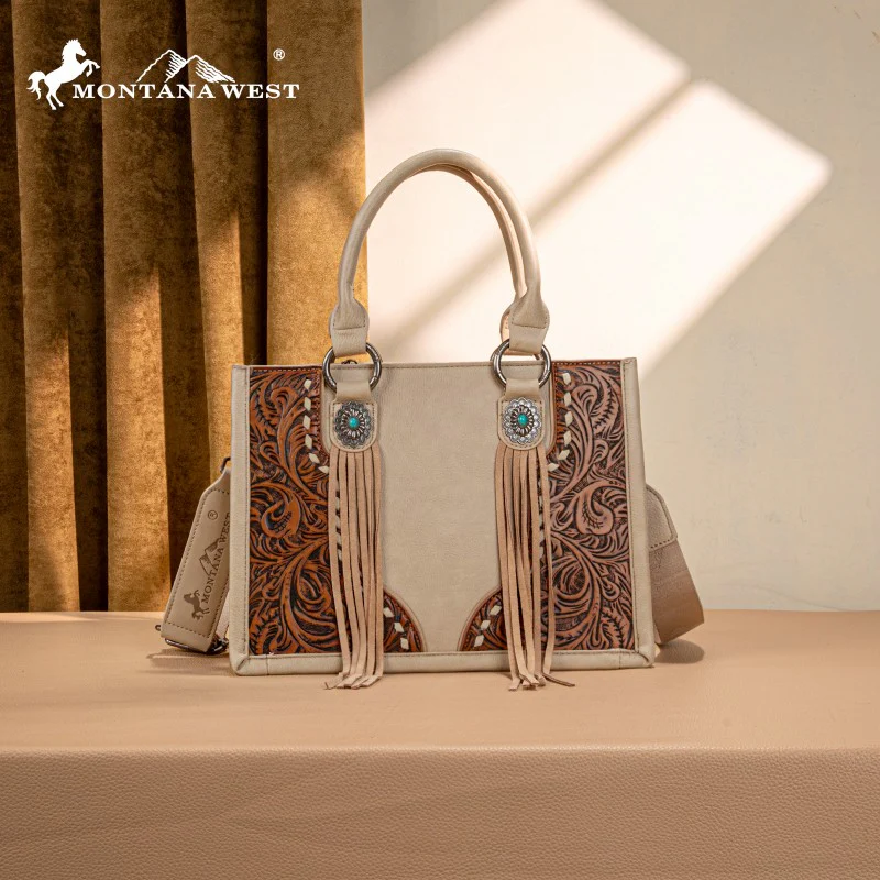 Tooled Concho Tote/Crossbody