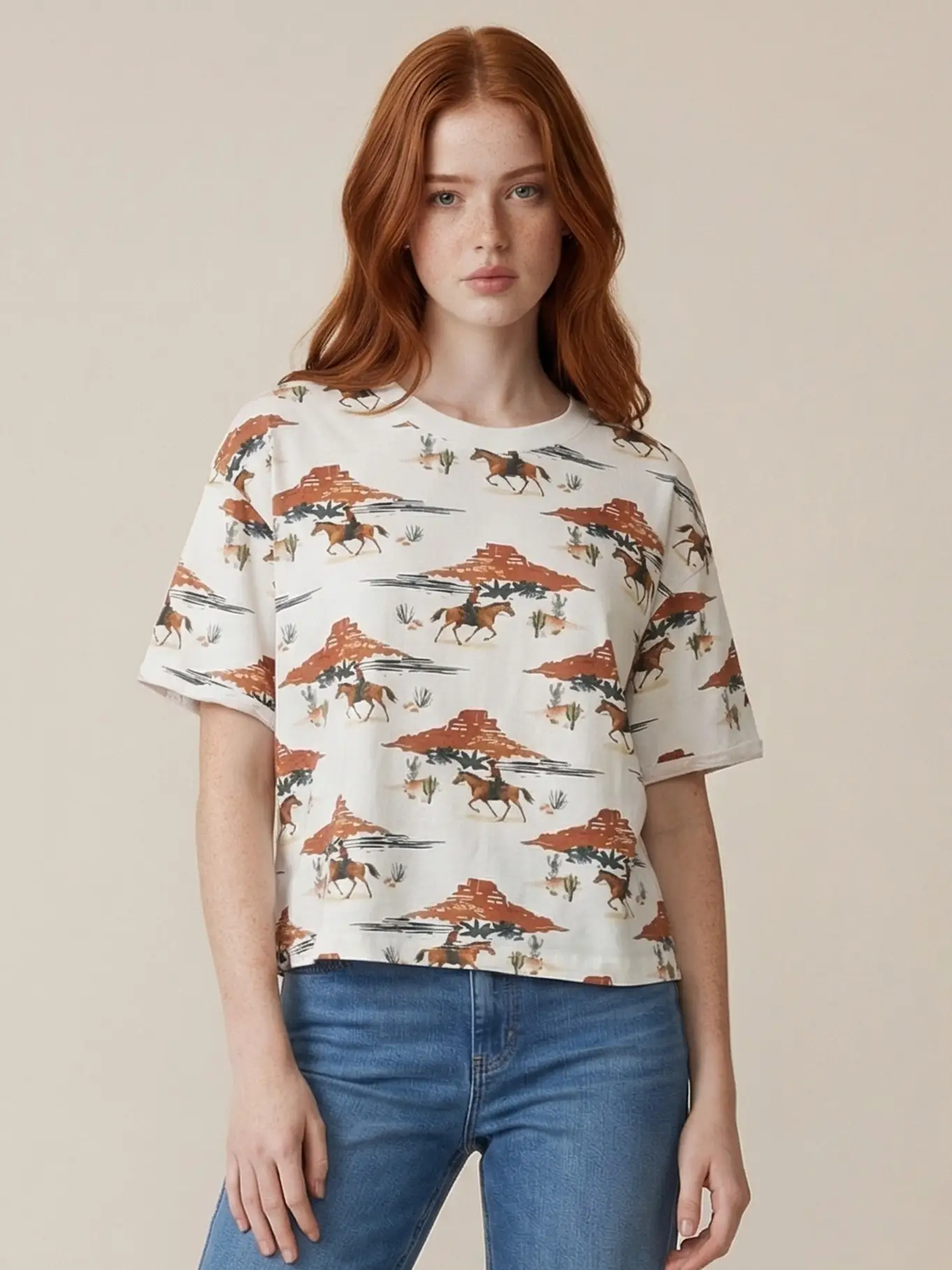 Cori Horse Printed Tee