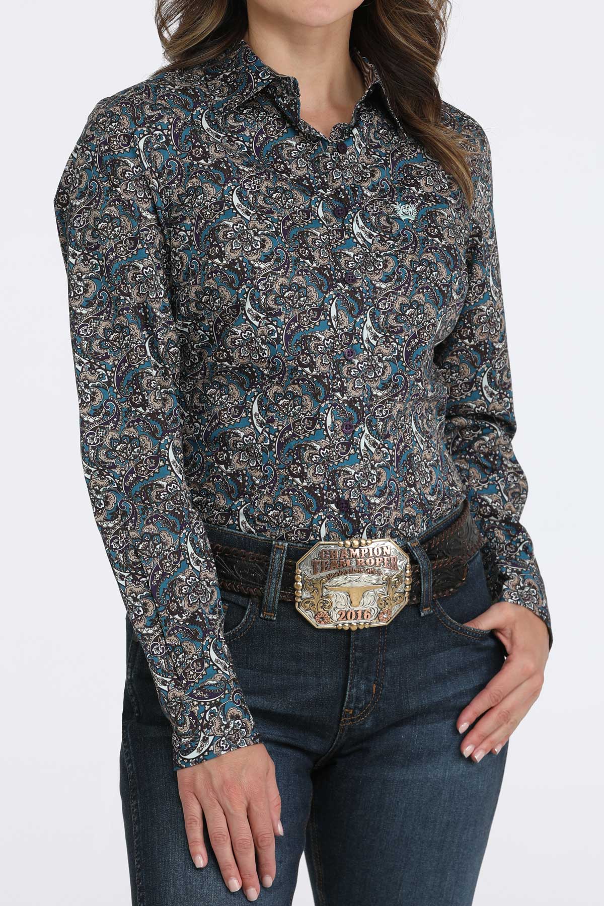 Cinch Women's Paisley Print Button Shirt