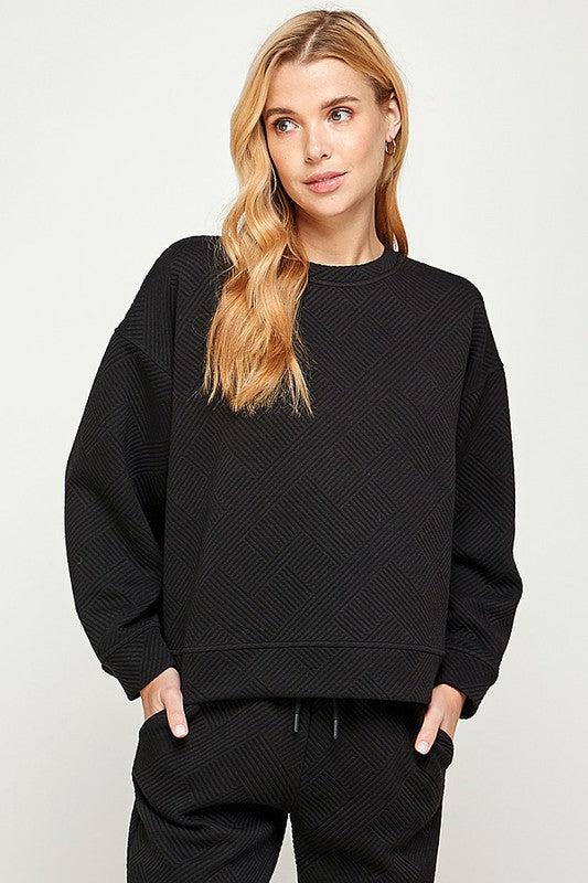 Textured Sweatshirt Top