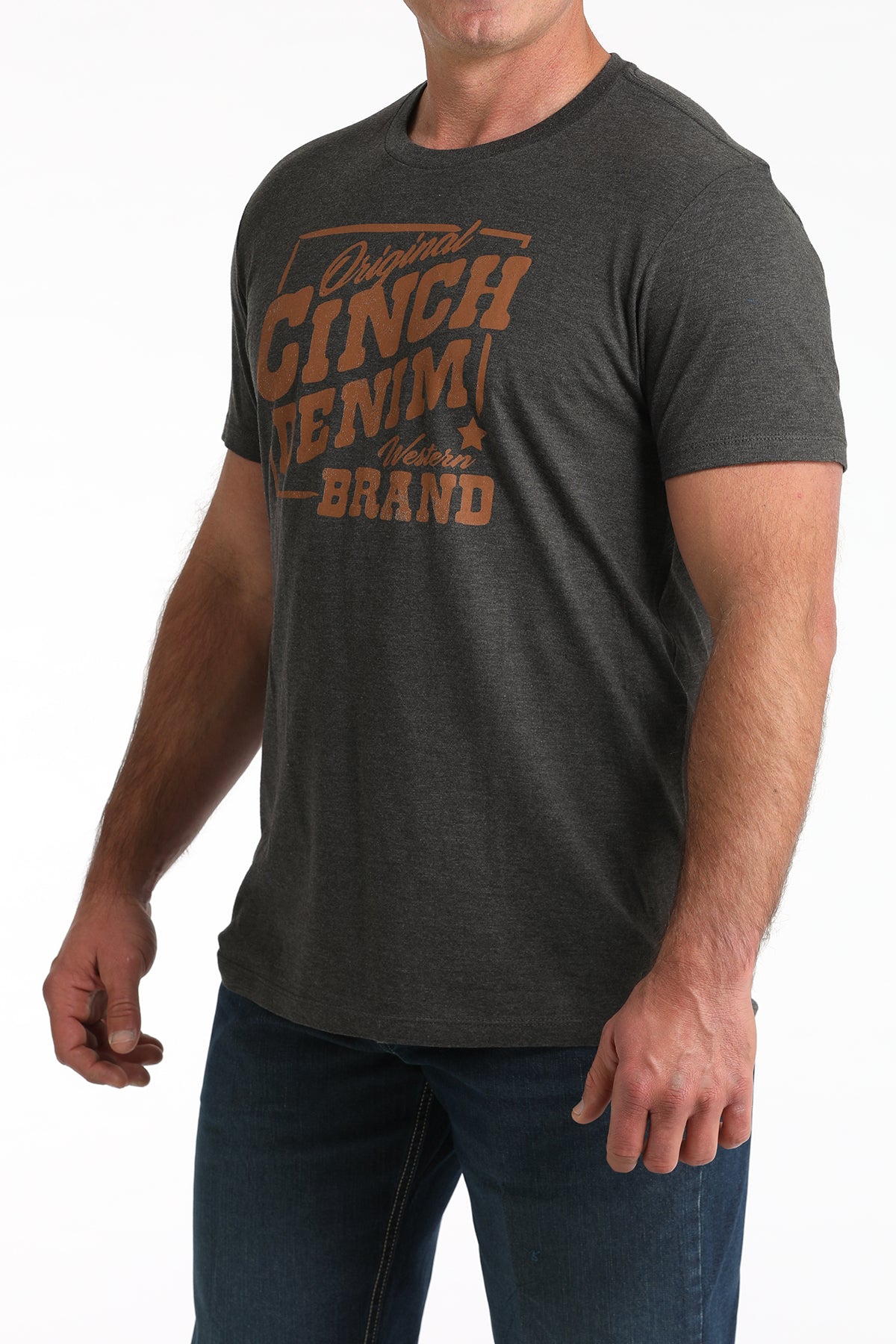 Cinch Men's Charcoal Denim Brand T-Shirt