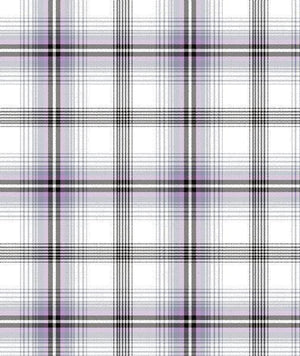 Plaid pattern with black, white, and purple colors 