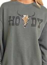 Howdy Oversized Pullover with Studs