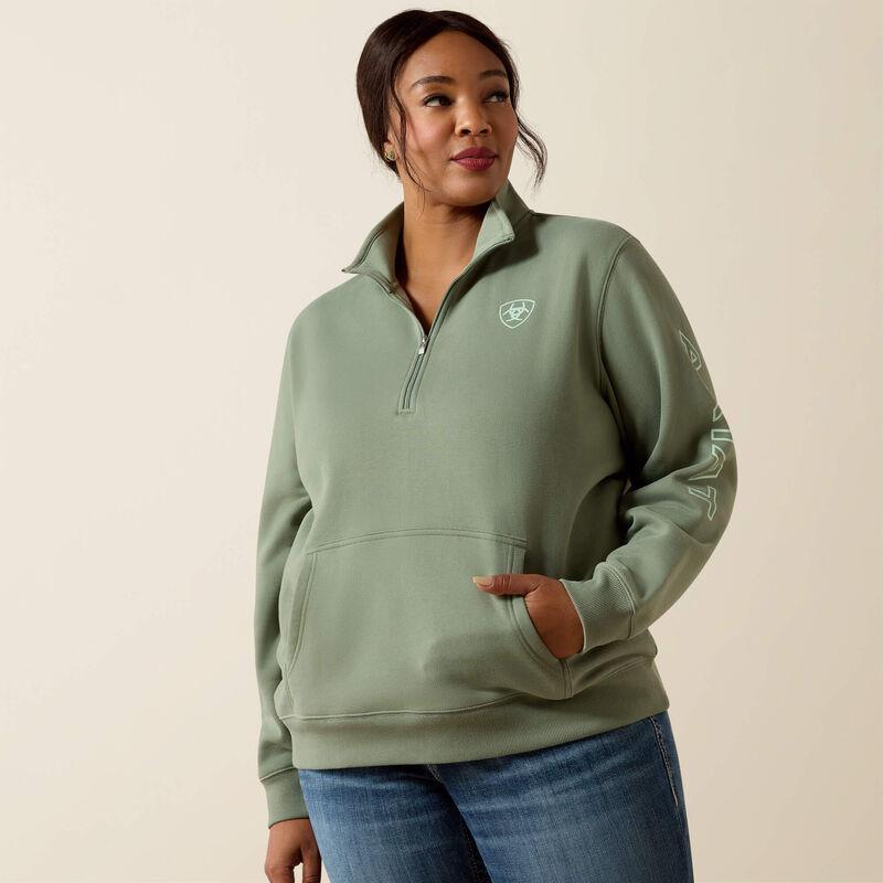 !/4 Zip green sweatshirt