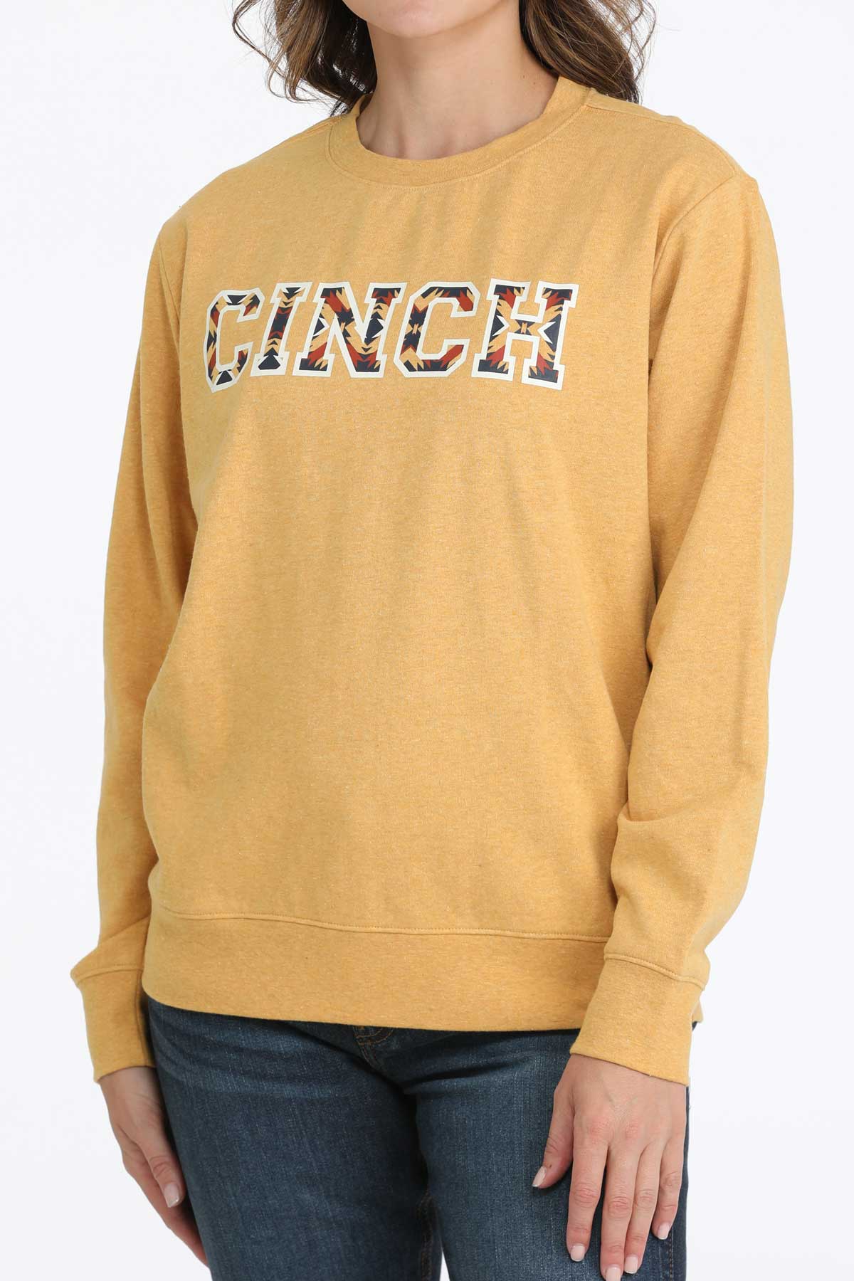 Cinch Ladies Yellow Gold Logo Graphic Sweatshirt