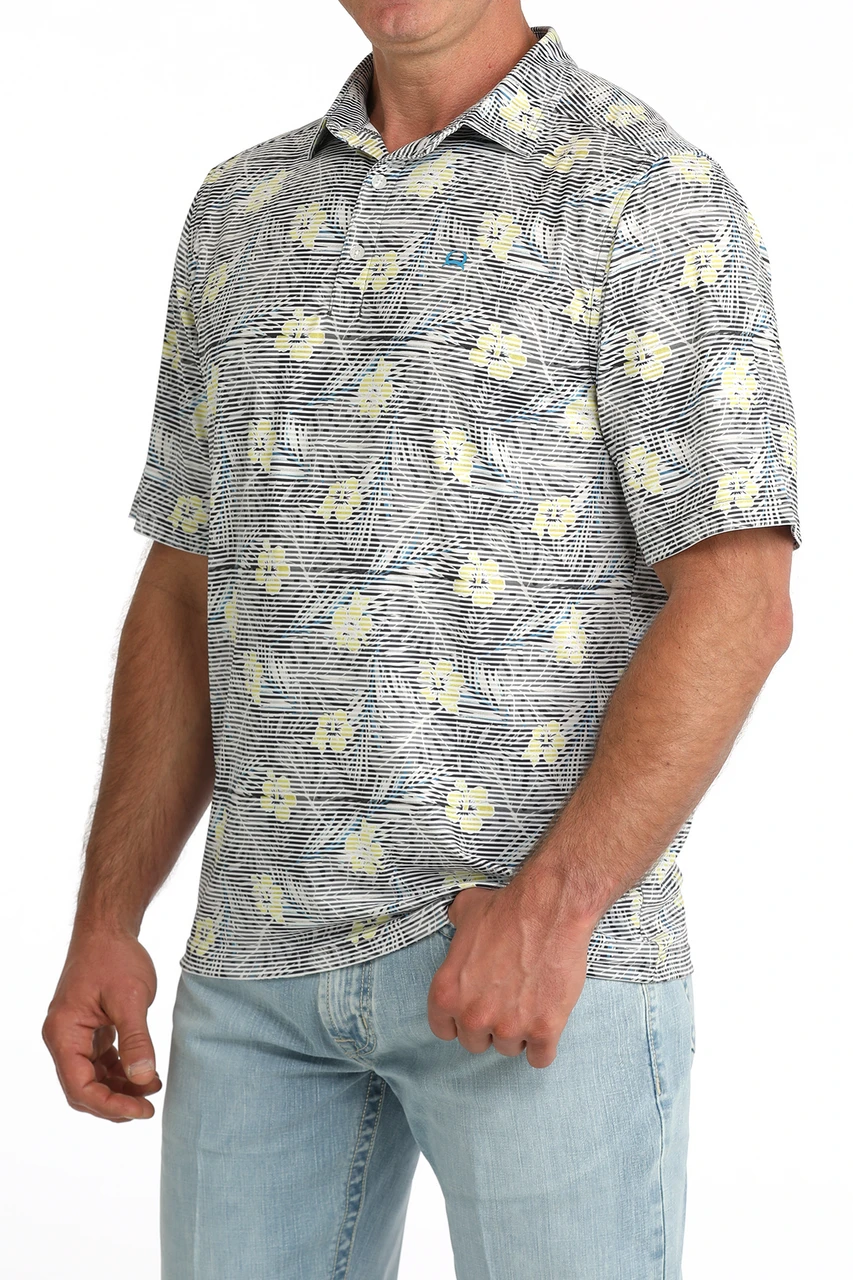 Cinch Men's Arena Flex Hawaiian Print Polo