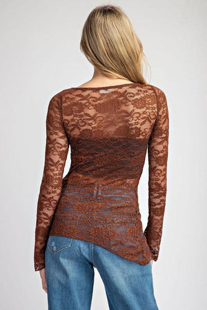 WHITNEY FLORAL LACE LONG SLEEVE TOP