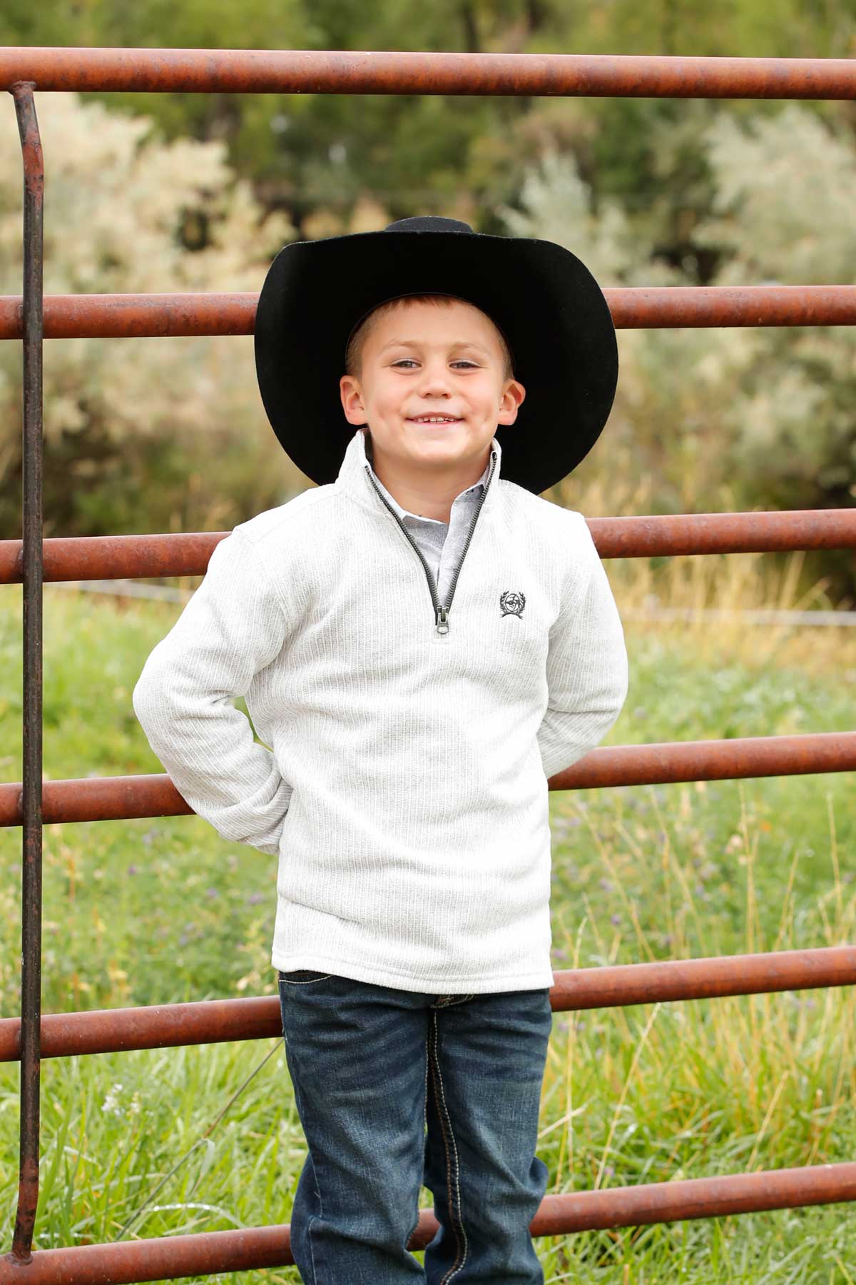 Boys Cinch 1/4 Zip Gray Sweater