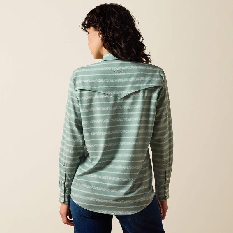 Long Sleeve green striped shirt .