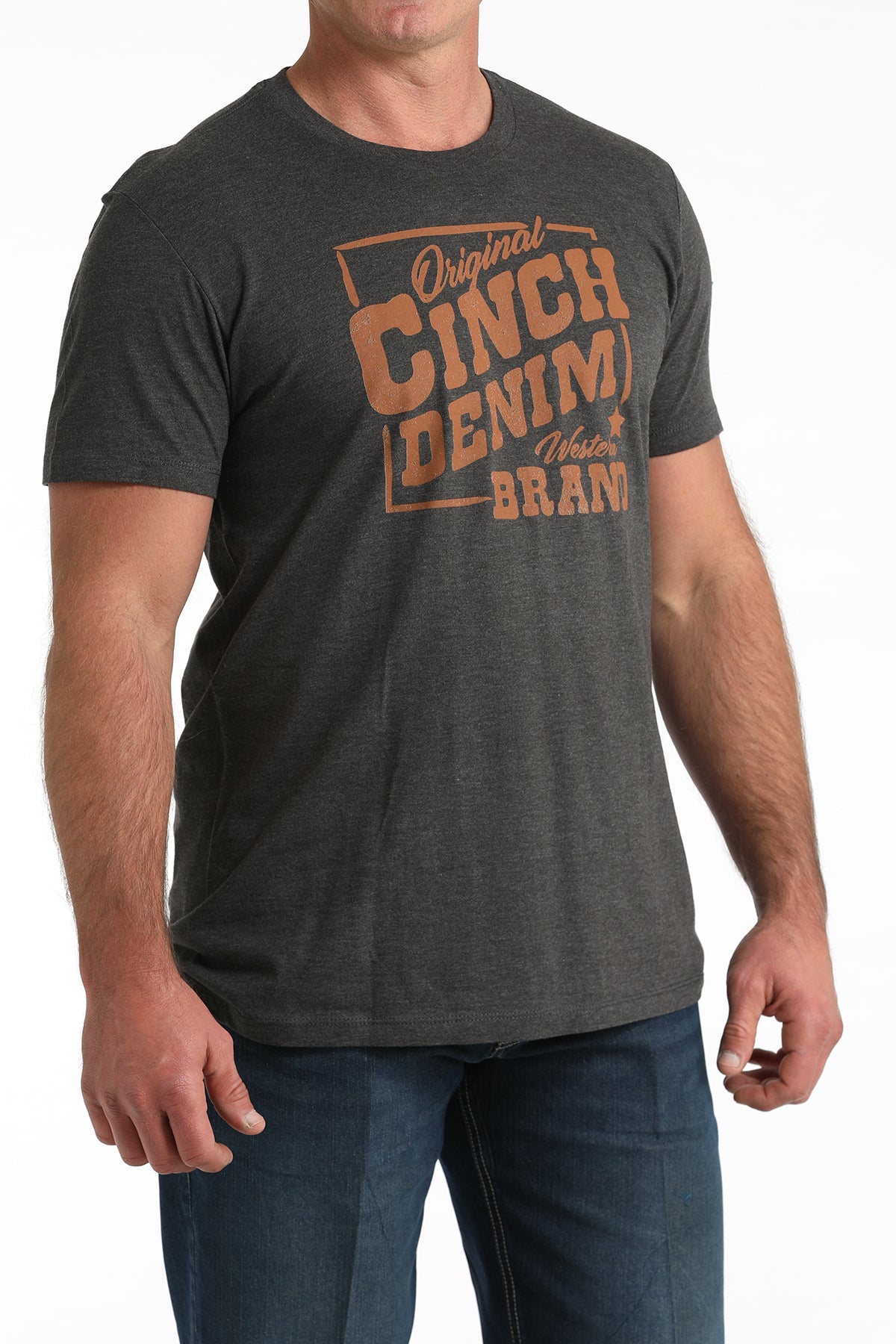 Cinch Men's Charcoal Denim Brand T-Shirt
