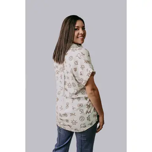 Branded Button Down Blouse