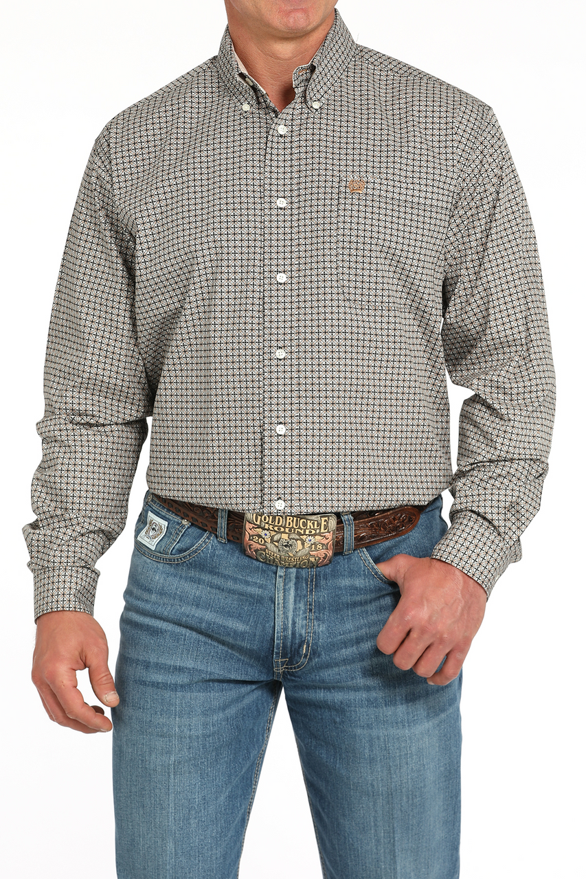 CINCH GEOMETRIC PRINT LONG SLEEVE MENS SHIRT