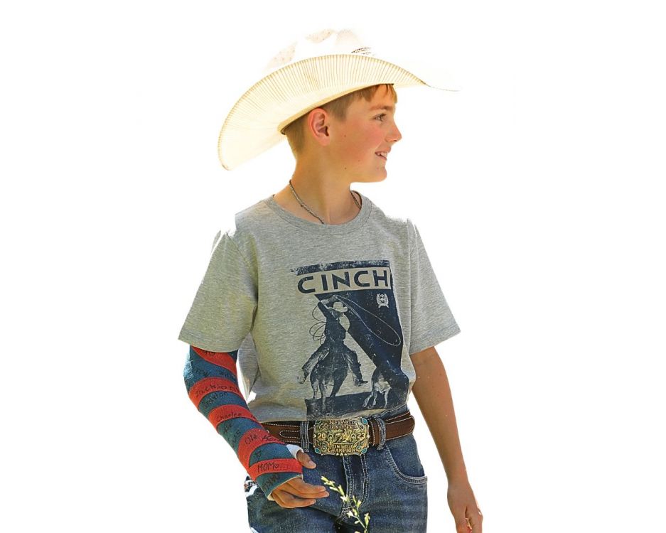 Cinch Boy's Gray Short Sleeve Graphic Tee