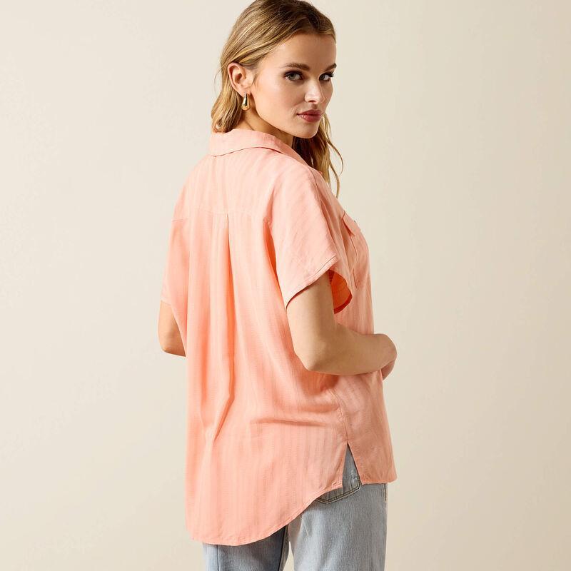 PEACH SHORT SLEEVE BLOUSE