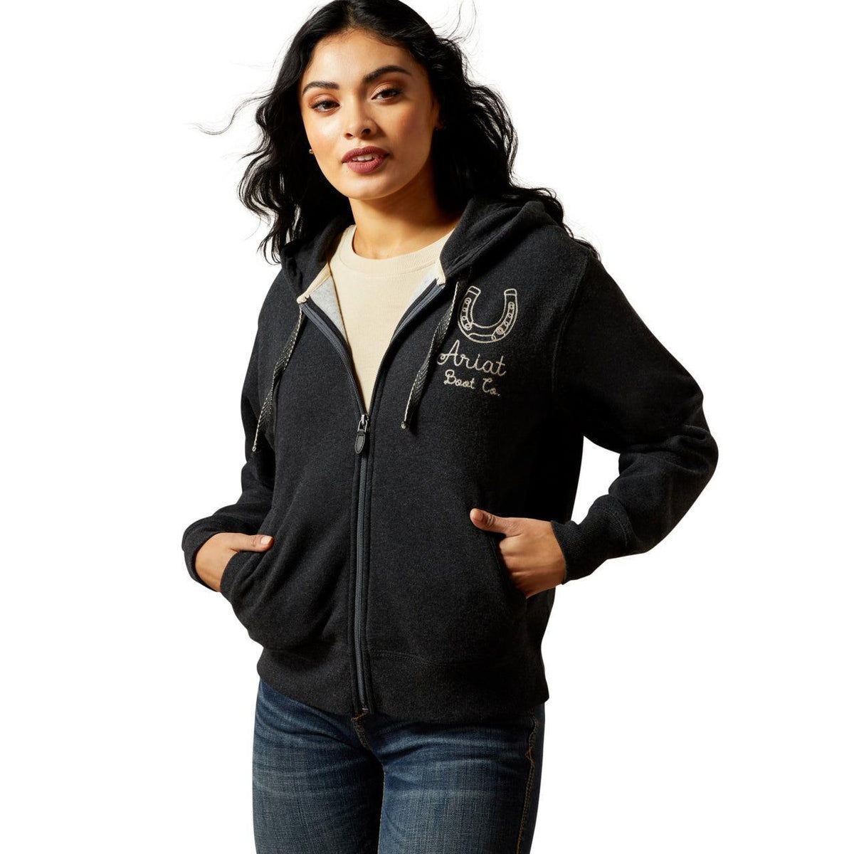 Womens Ariat Stitched Full Zip Hoodie