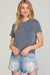 NATALIE SHORT SLEEVE RIBBED KNIT T SHIRT