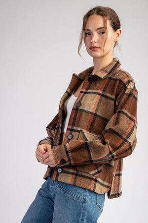 STEPH PLAID CROPPED SHACKET