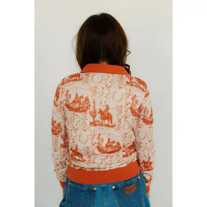 Long Sleeve Vintage Polo With western graphics. 