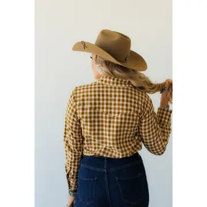 Pearl Snap Gingham Long Sleeve Shirt