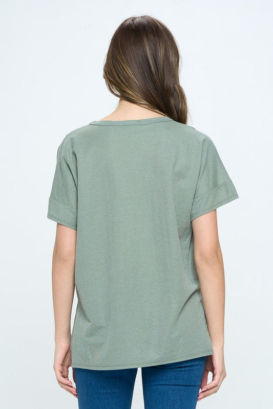 Andee V Neck Short Sleeve Top